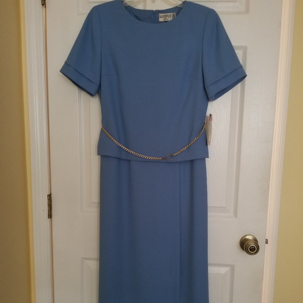 size 4 blue asl kasper dress